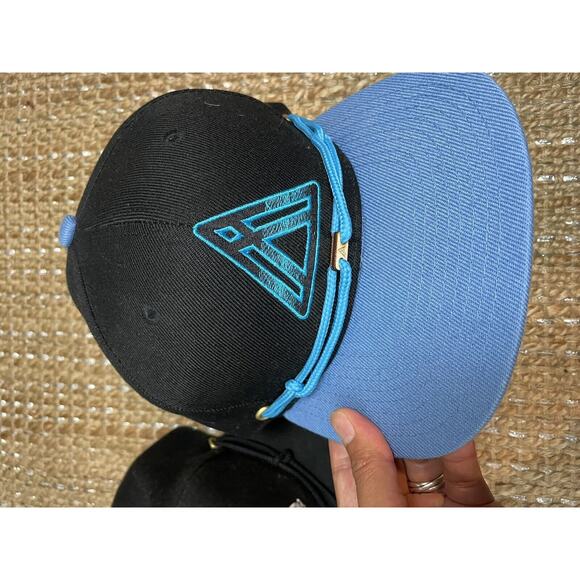 Lot 2 Findlay Skeleton Three Diamond Triangle Mountain Blue Brim Snapback Hat - Picture 4 of 7